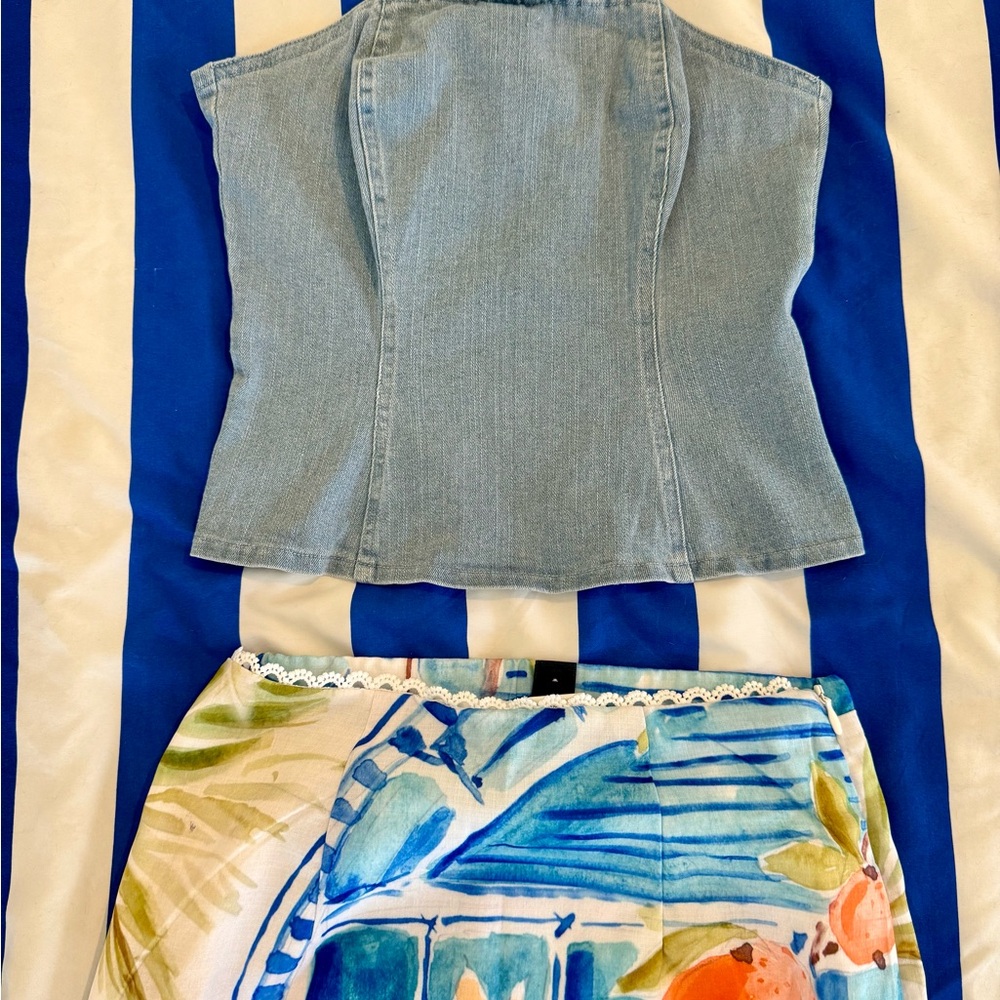 SHEIN Light Blue Denim Fabric